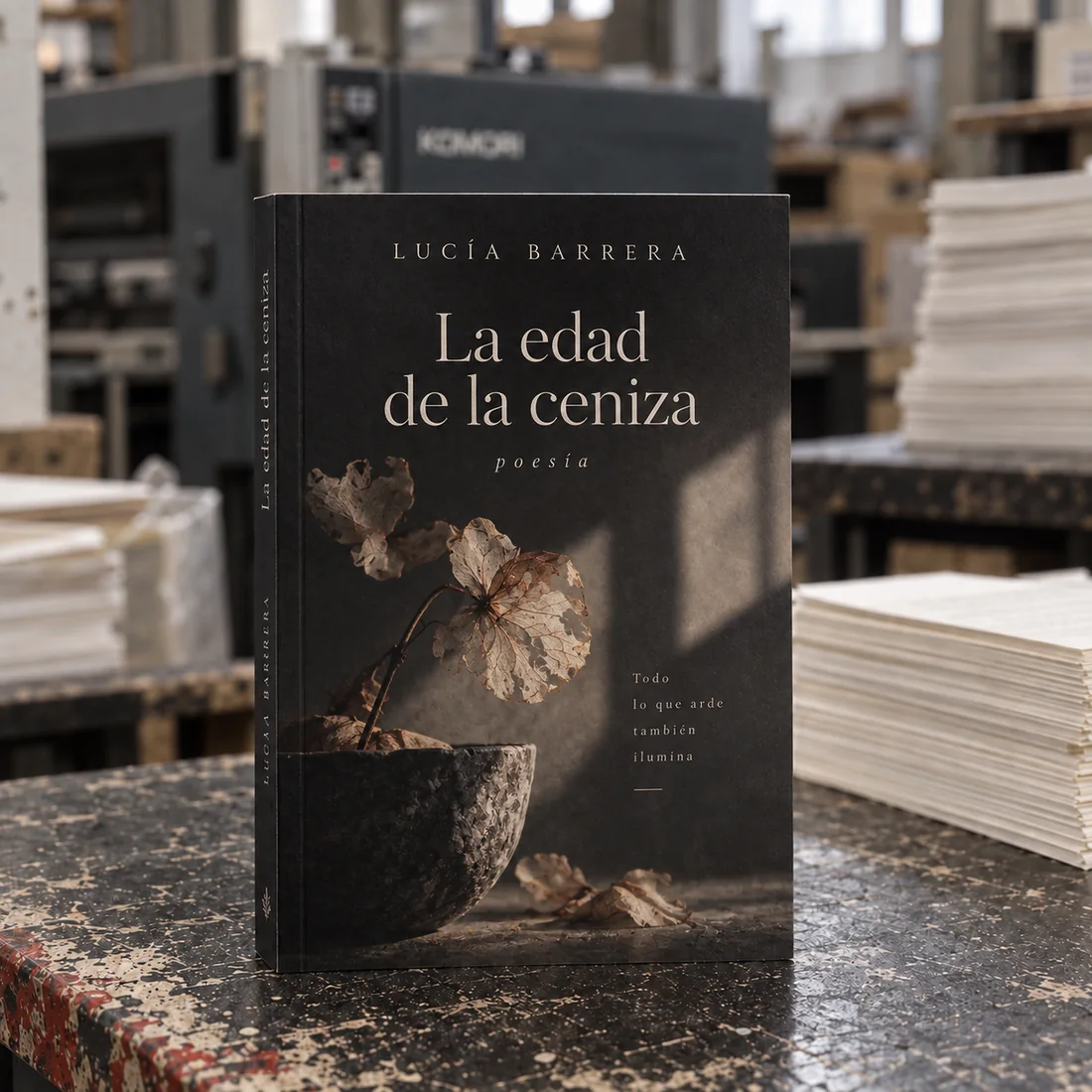 Ejemplo de poemario impreso en pasta blanda